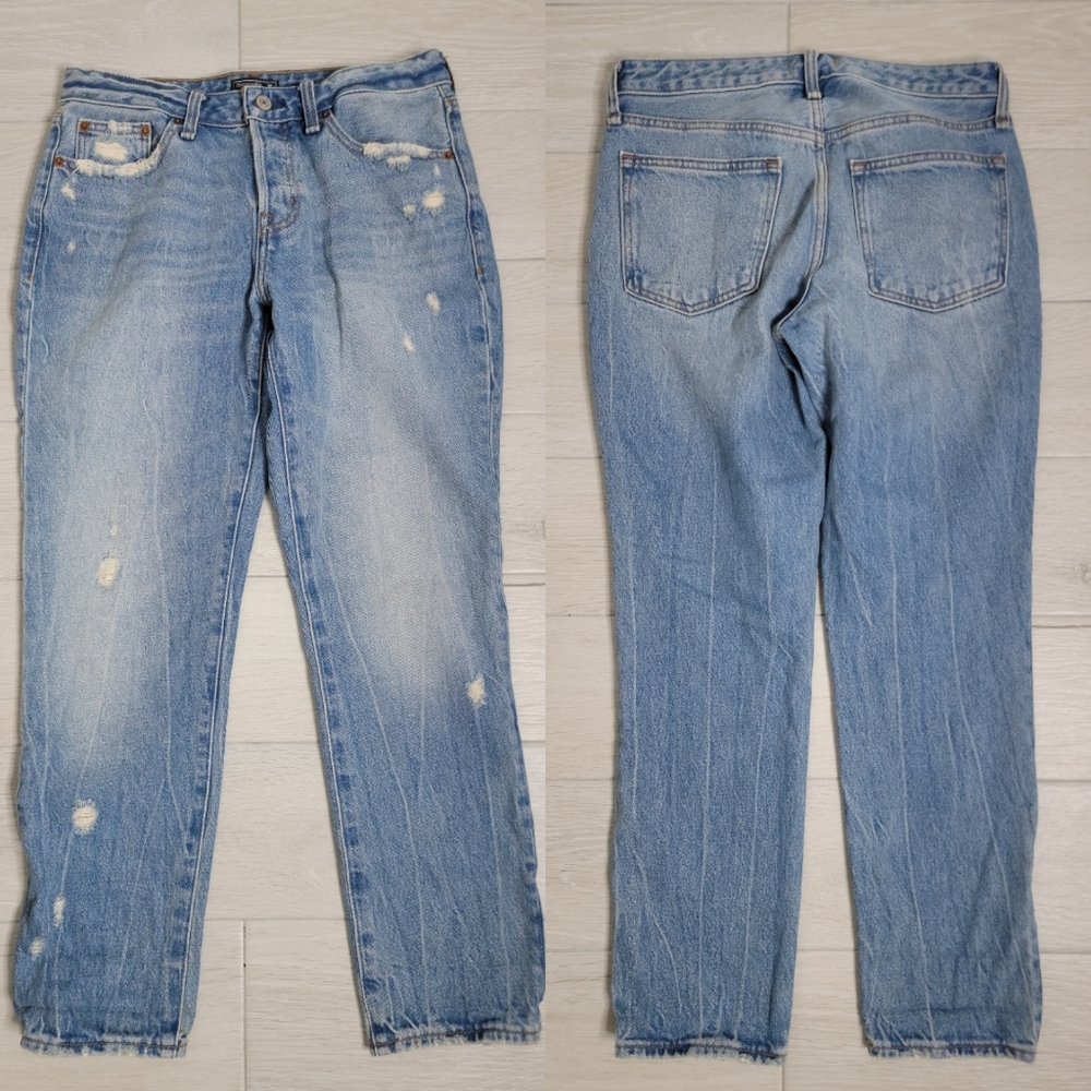 ABERCROMBIE & FITCH Ames Low Rise Slim Boyfriend Distrssed Jeans 26.